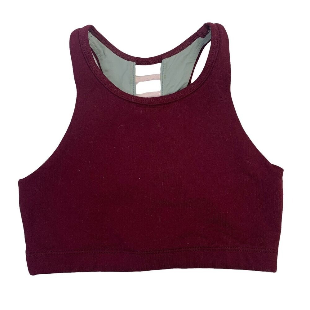 Z By Zella Size M 8 10 Sports Bra Burgundy Pink Latter Back Lite Longline‎ Lined